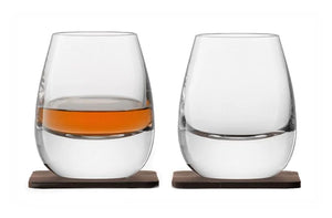 LSA Whisky Islay Tumblers & Walnut Coasters (Set of Two)